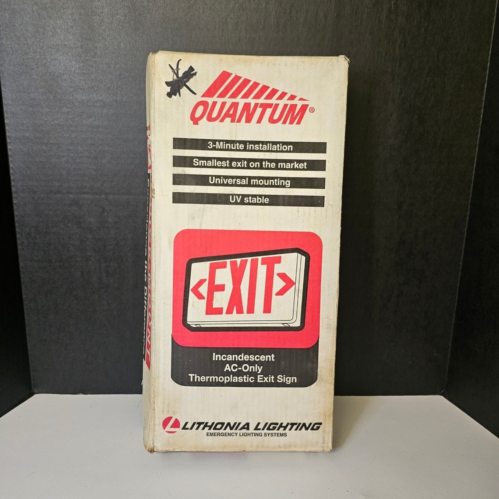 Lithonia Lighting Quantum Exit Sign Red White AC Only QM S W 3 R 120 120V New